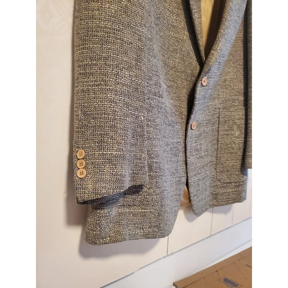 Fioravanti New York Vintage Tweed Blazer Grey Blue Two Button Sport Coat Mens